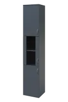 N 6 - 4D2S kancelářská skříň, 2-dveřová/prosklená, levá, 2150x400x400, antracit